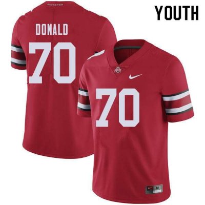 NCAA Ohio State Buckeyes Youth #70 Noah Donald Red Nike Football College Jersey NOQ7345NR